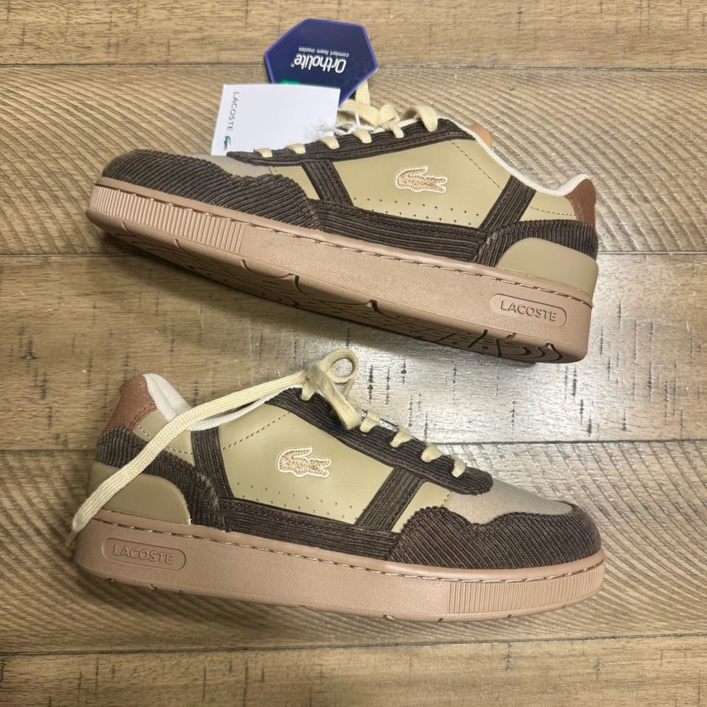 Lacoste Unisex-Child T-Clip Sneaker Brown - NEW WITH TAGS - Youth 3